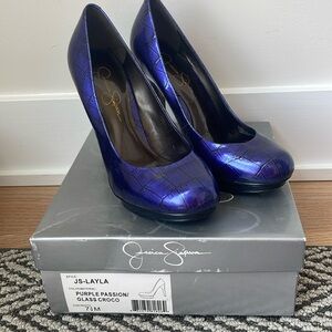 Jessica Simpson crocodile print heels